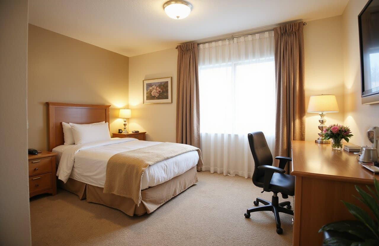 A bedroom in an inpatient facility