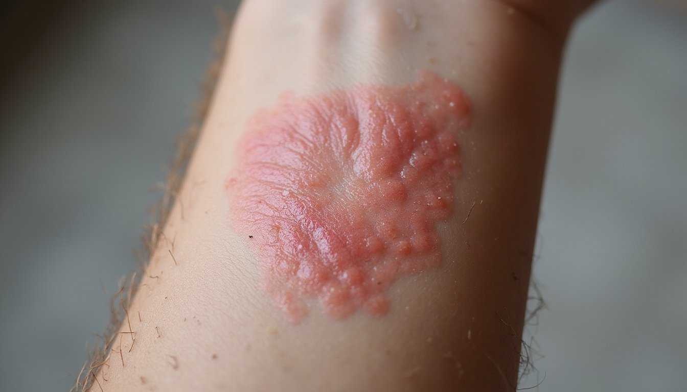 visible scarring from repeated injections